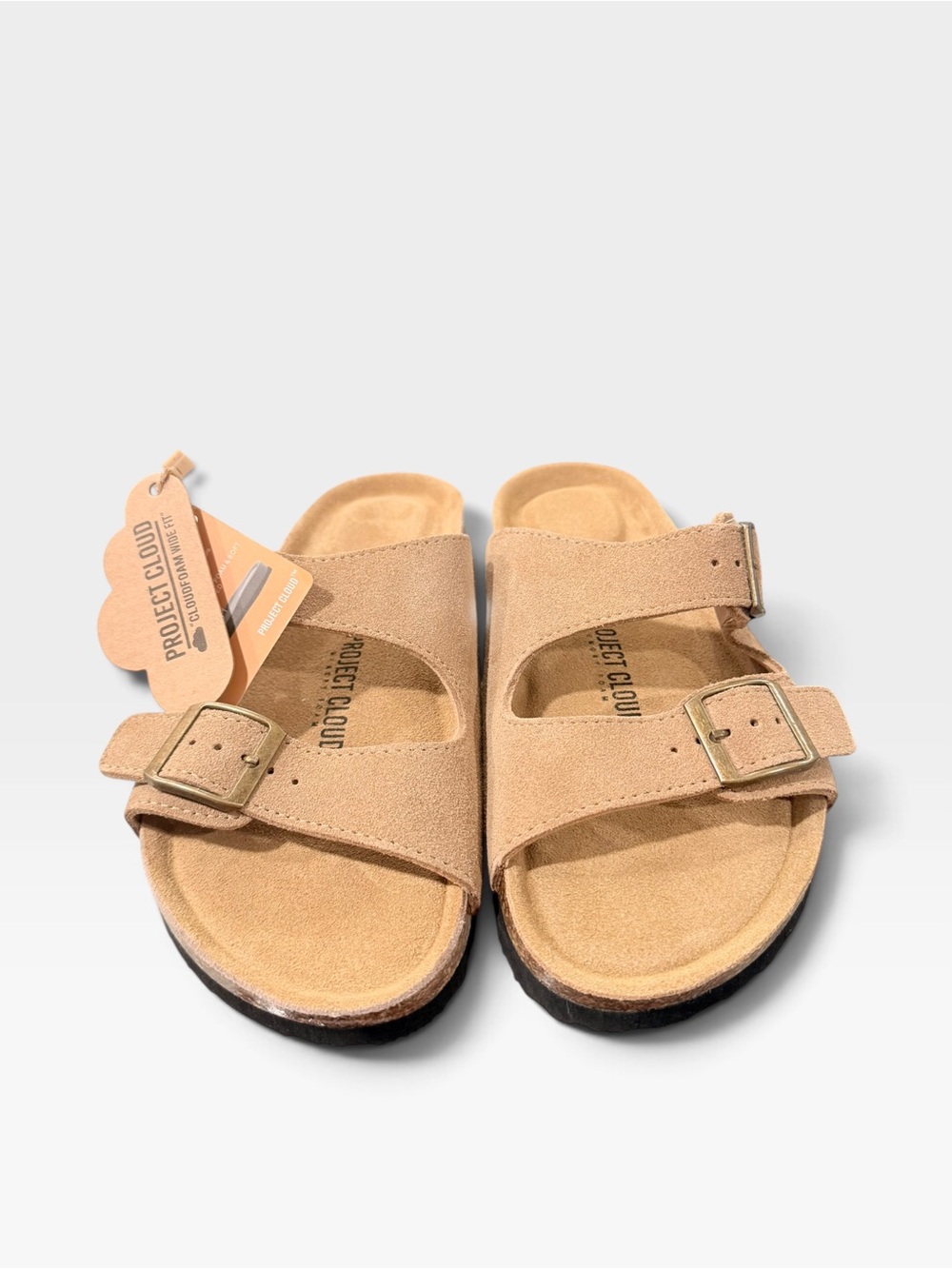 Project Cloud Women's Tan Double-Buckle Slide Sandals - Picture 2 of 7